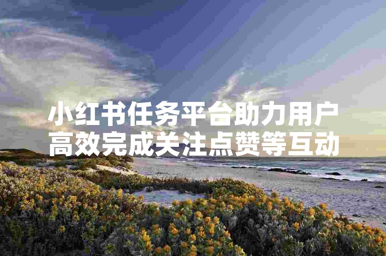 小红书任务平台助力用户高效完成关注点赞等互动操作