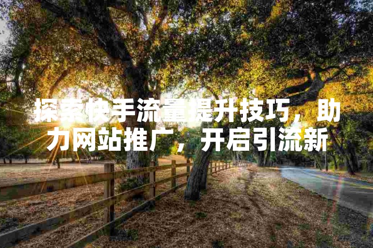 探索快手流量提升技巧，助力网站推广，开启引流新路径。