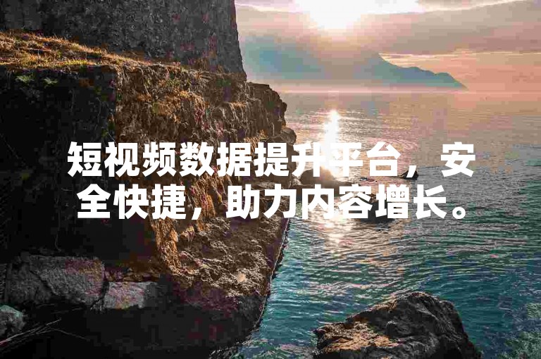 短视频数据提升平台，安全快捷，助力内容增长。