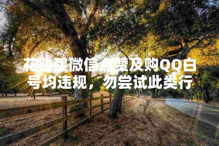 花钱买微信点赞及购QQ白号均违规，勿尝试此类行为。