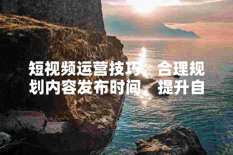 短视频运营技巧，合理规划内容发布时间，提升自然流量。