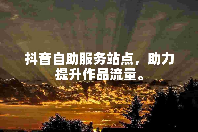 抖音自助服务站点，助力提升作品流量。