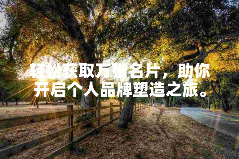 轻松获取万张名片，助你开启个人品牌塑造之旅。