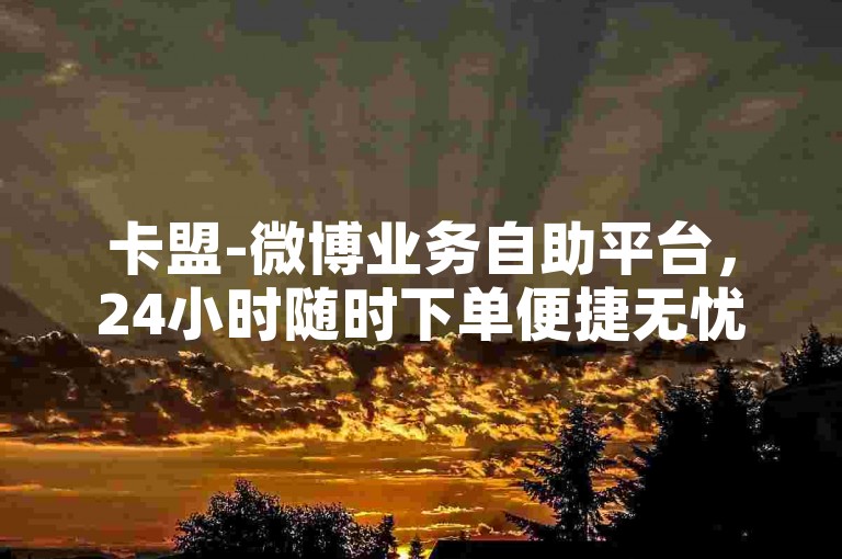 卡盟-微博业务自助平台，24小时随时下单便捷无忧