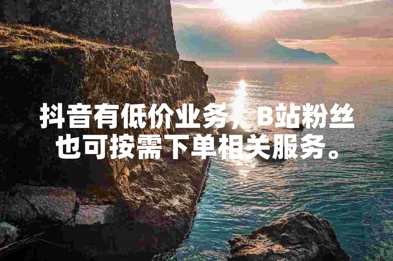 抖音有低价业务，B站粉丝也可按需下单相关服务。
