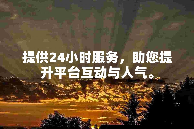 提供24小时服务，助您提升平台互动与人气。