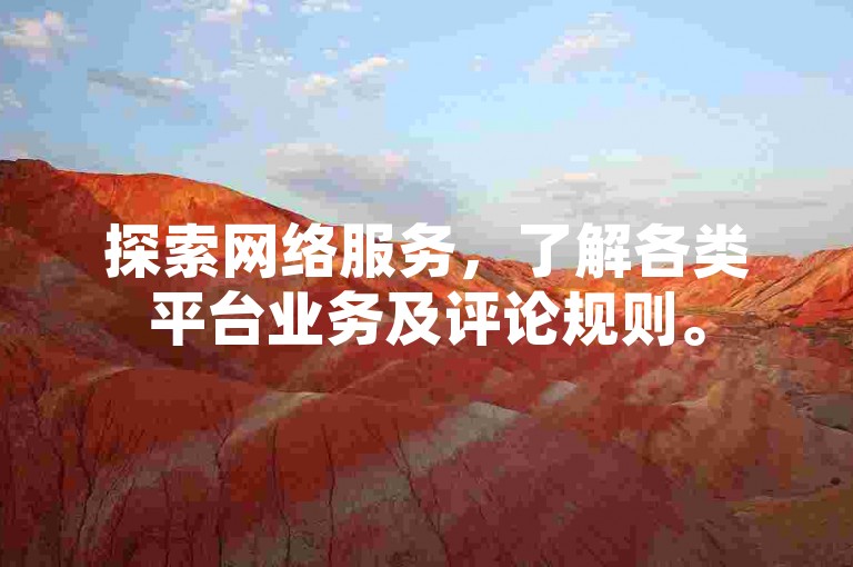 探索网络服务，了解各类平台业务及评论规则。