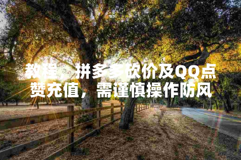 教程，拼多多砍价及QQ点赞充值，需谨慎操作防风险。