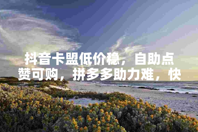 抖音卡盟低价稳，自助点赞可购，拼多多助力难，快手能领千播放。