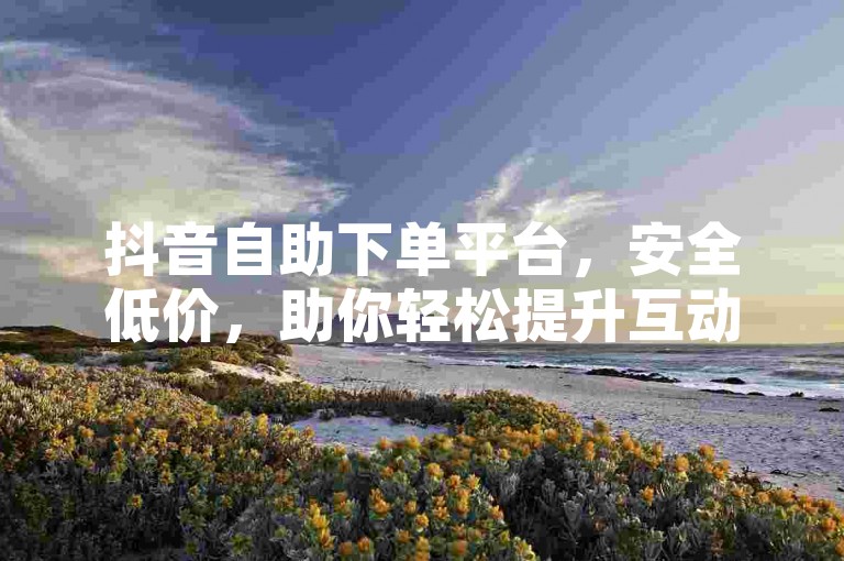 抖音自助下单平台，安全低价，助你轻松提升互动量。