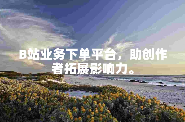 B站业务下单平台，助创作者拓展影响力。