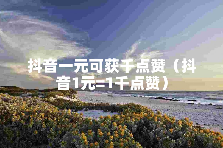 抖音一元可获千点赞（抖音1元=1千点赞）