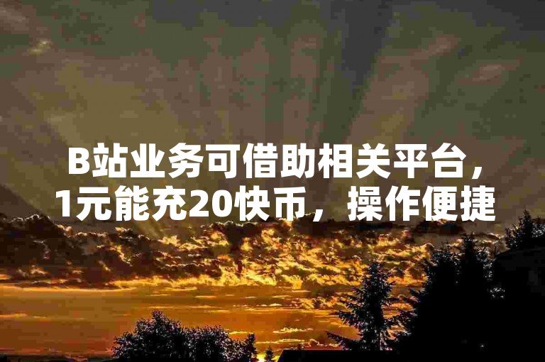 B站业务可借助相关平台，1元能充20快币，操作便捷。