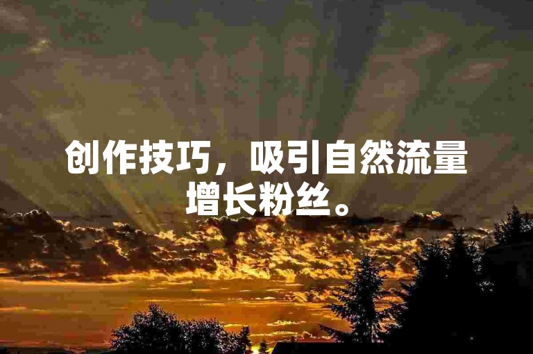 创作技巧，吸引自然流量增长粉丝。