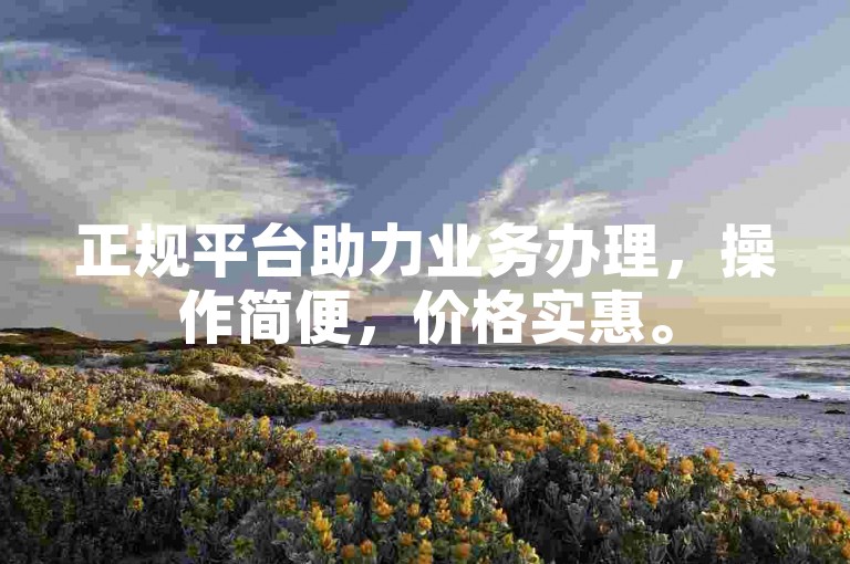 正规平台助力业务办理，操作简便，价格实惠。