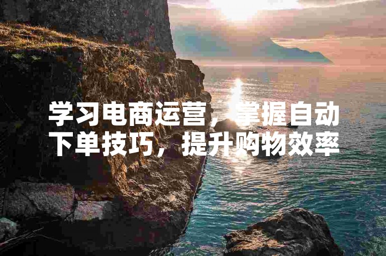 学习电商运营，掌握自动下单技巧，提升购物效率。