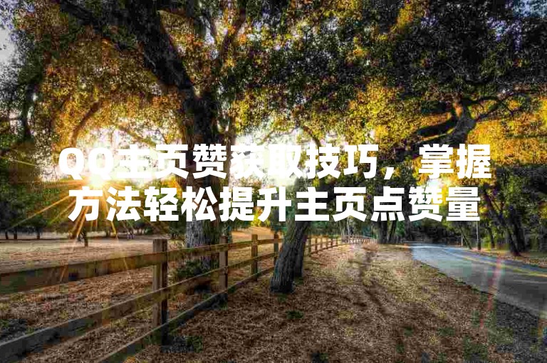 QQ主页赞获取技巧，掌握方法轻松提升主页点赞量。