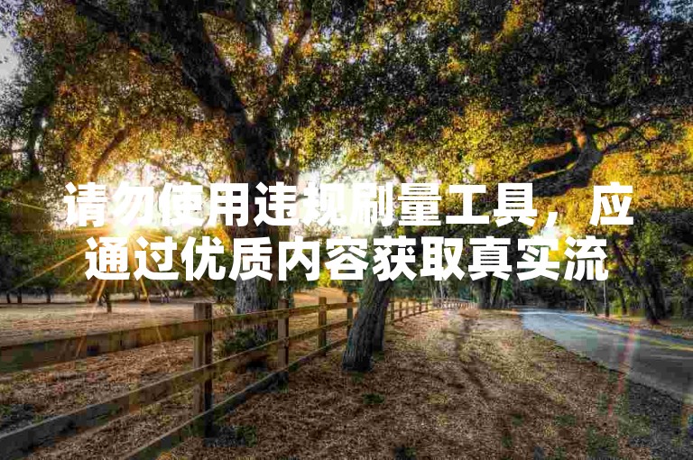 请勿使用违规刷量工具，应通过优质内容获取真实流量。
