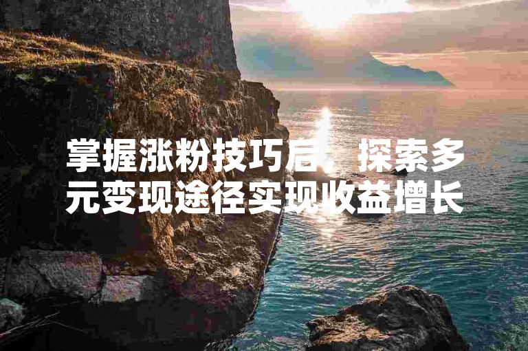 掌握涨粉技巧后，探索多元变现途径实现收益增长。