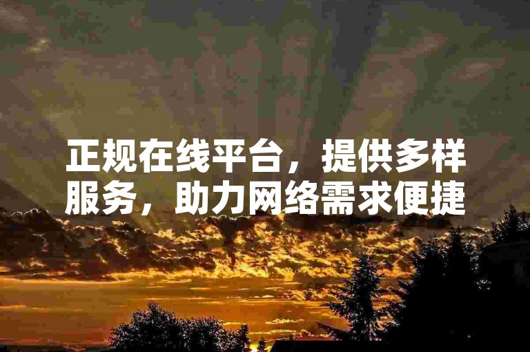 正规在线平台，提供多样服务，助力网络需求便捷达成。