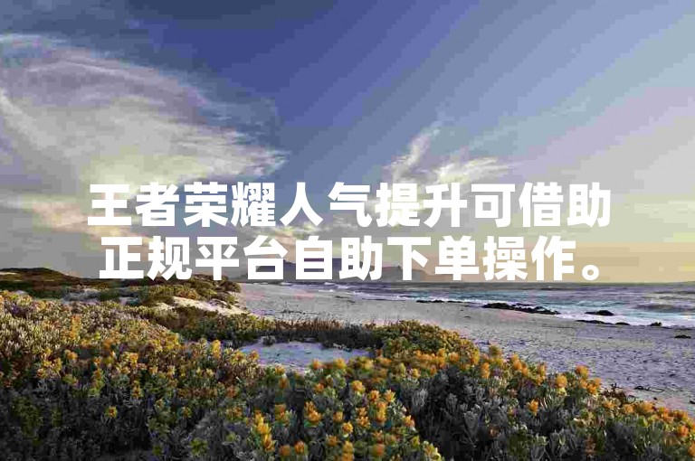 王者荣耀人气提升可借助正规平台自助下单操作。