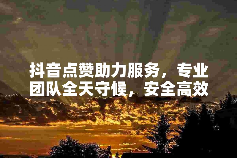 抖音点赞助力服务，专业团队全天守候，安全高效提升热度。