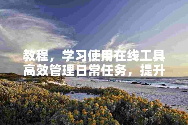 教程，学习使用在线工具高效管理日常任务，提升工作效率。