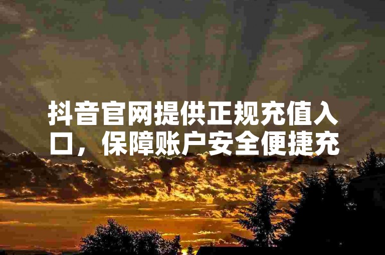 抖音官网提供正规充值入口，保障账户安全便捷充值。