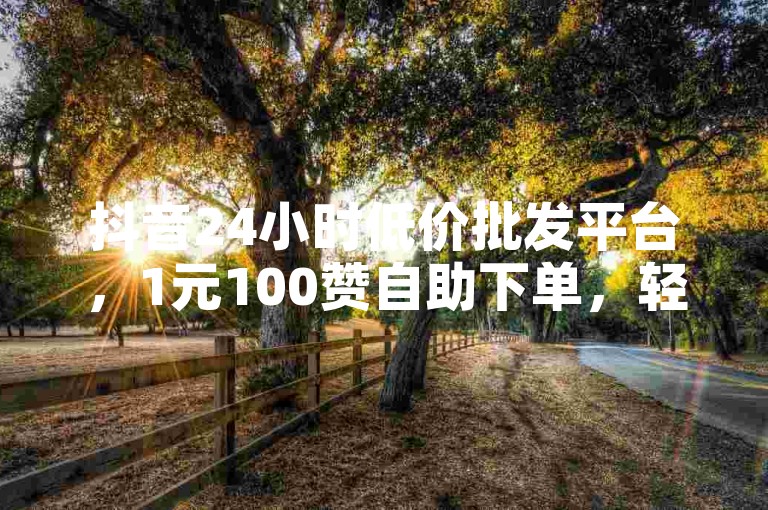 抖音24小时低价批发平台，1元100赞自助下单，轻松提升人气。