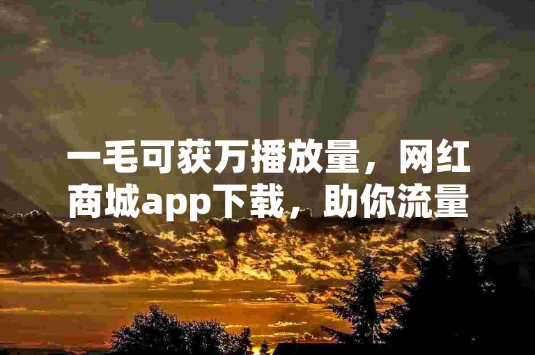 一毛可获万播放量，网红商城app下载，助你流量攀升。