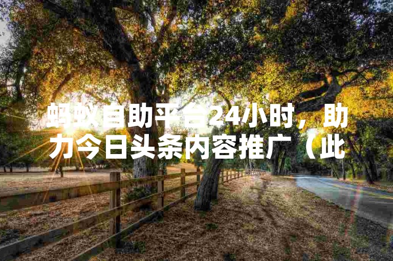 蚂蚁自助平台24小时，助力今日头条内容推广（此为违规行为示例，请勿实际操作）