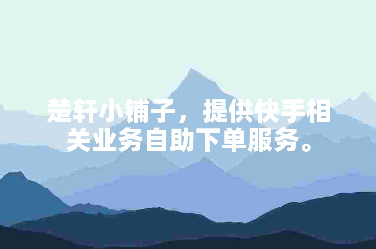 楚轩小铺子，提供快手相关业务自助下单服务。
