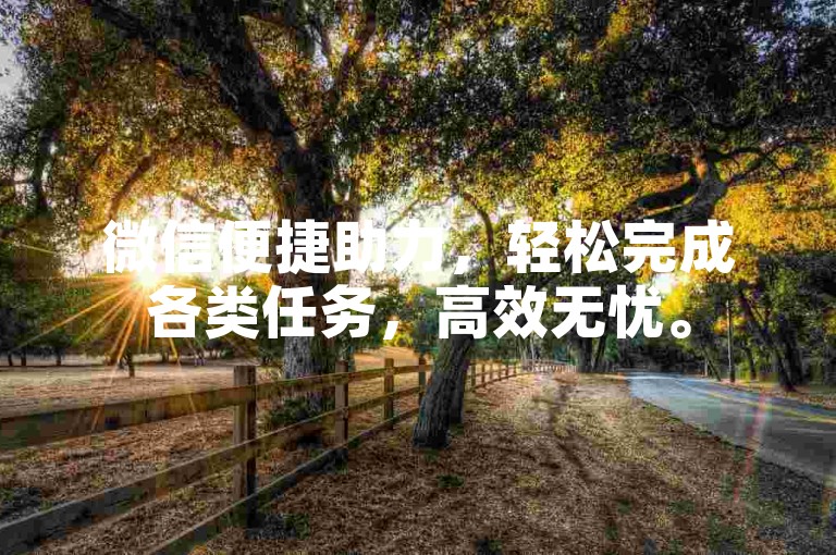 微信便捷助力，轻松完成各类任务，高效无忧。