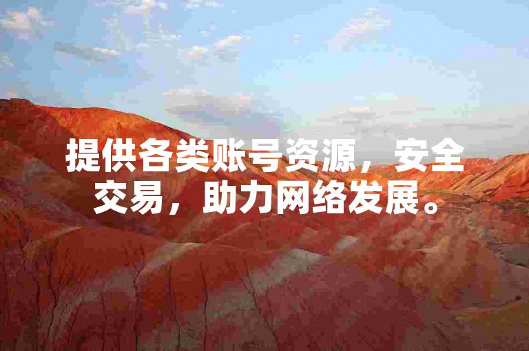 提供各类账号资源，安全交易，助力网络发展。
