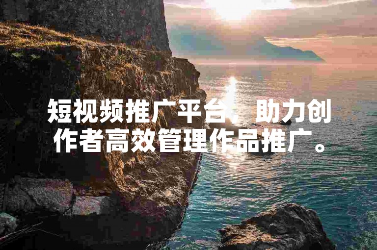 短视频推广平台，助力创作者高效管理作品推广。