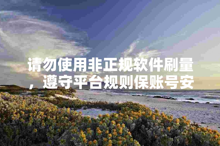 请勿使用非正规软件刷量，遵守平台规则保账号安全。