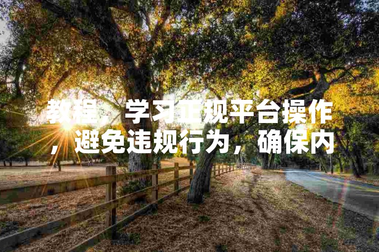 教程，学习正规平台操作，避免违规行为，确保内容安全发布。
