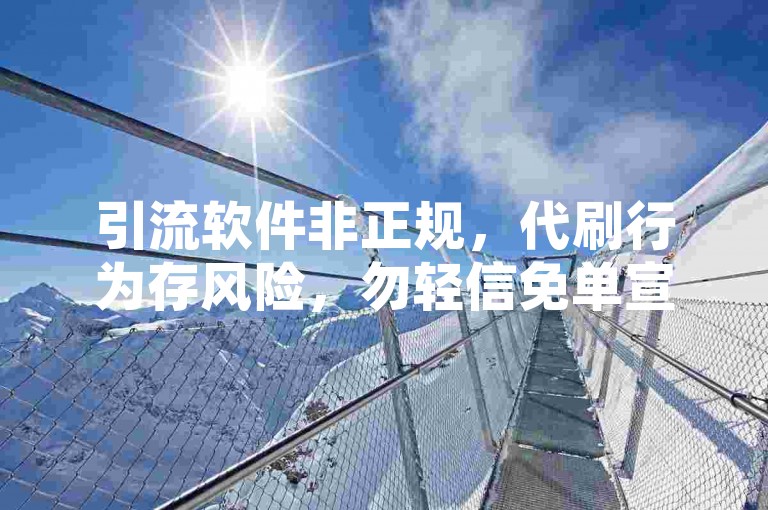 引流软件非正规，代刷行为存风险，勿轻信免单宣传。