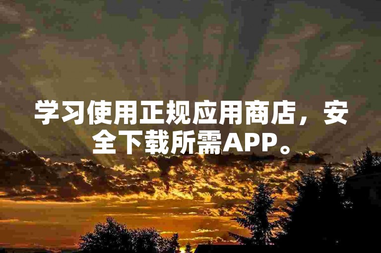学习使用正规应用商店，安全下载所需APP。