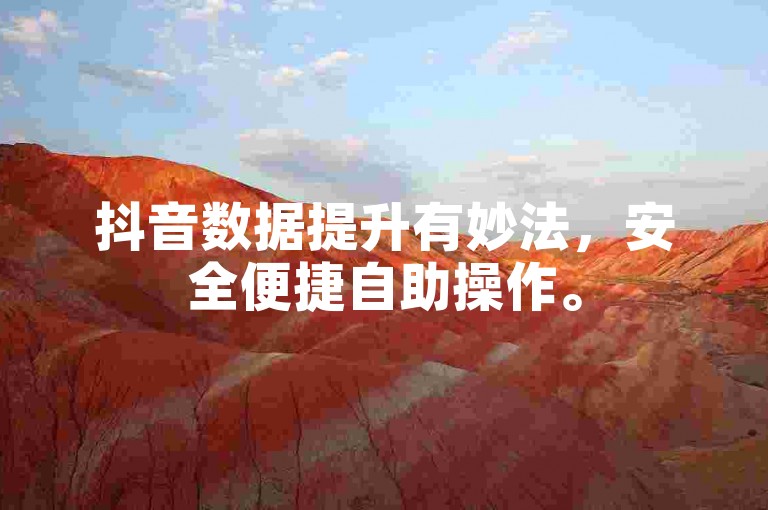 抖音数据提升有妙法，安全便捷自助操作。