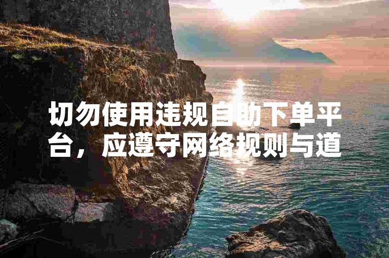切勿使用违规自助下单平台，应遵守网络规则与道德规范。