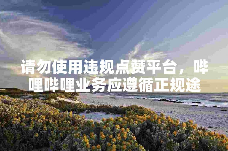 请勿使用违规点赞平台，哔哩哔哩业务应遵循正规途径操作。