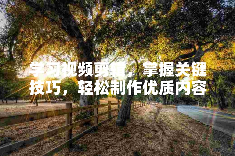 学习视频剪辑，掌握关键技巧，轻松制作优质内容。