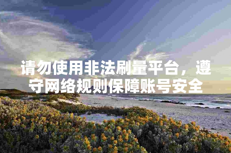 请勿使用非法刷量平台，遵守网络规则保障账号安全。