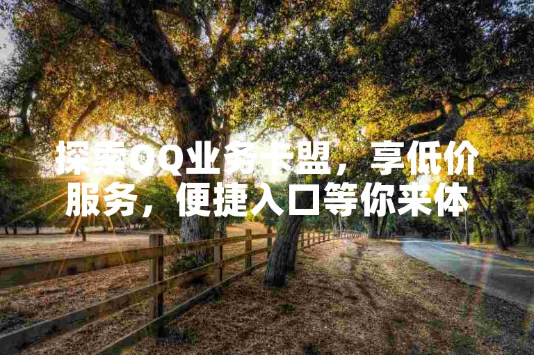 探索QQ业务卡盟，享低价服务，便捷入口等你来体验！