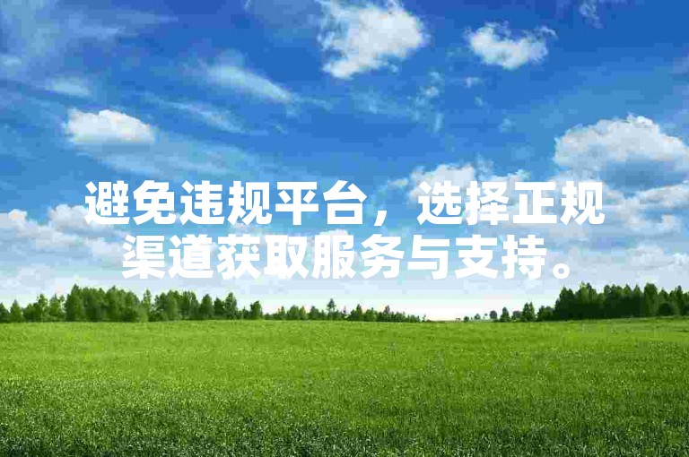 避免违规平台，选择正规渠道获取服务与支持。