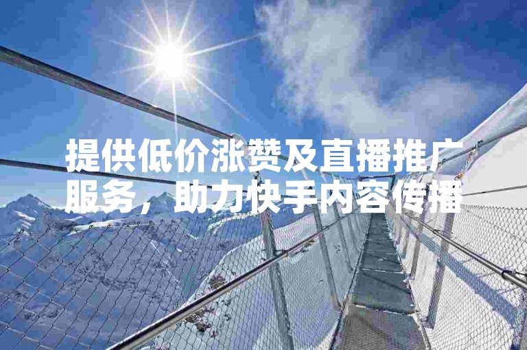 提供低价涨赞及直播推广服务，助力快手内容传播。