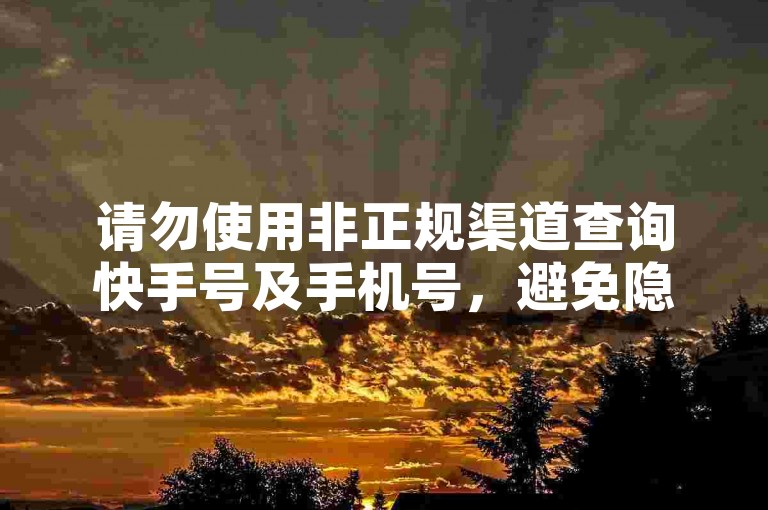 请勿使用非正规渠道查询快手号及手机号，避免隐私泄露风险。