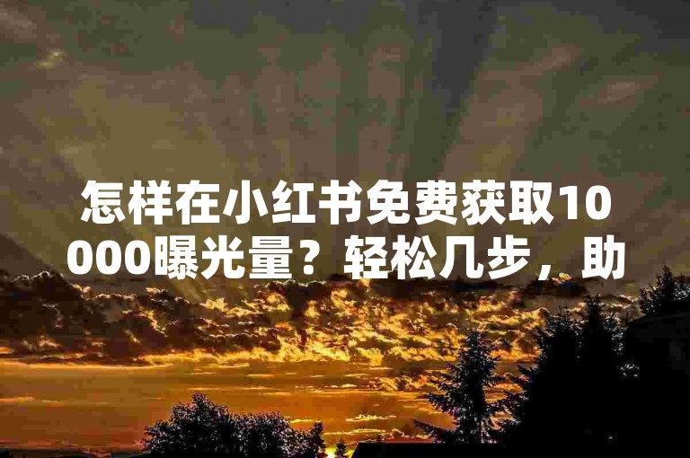怎样在小红书免费获取10000曝光量？轻松几步，助力内容出圈！