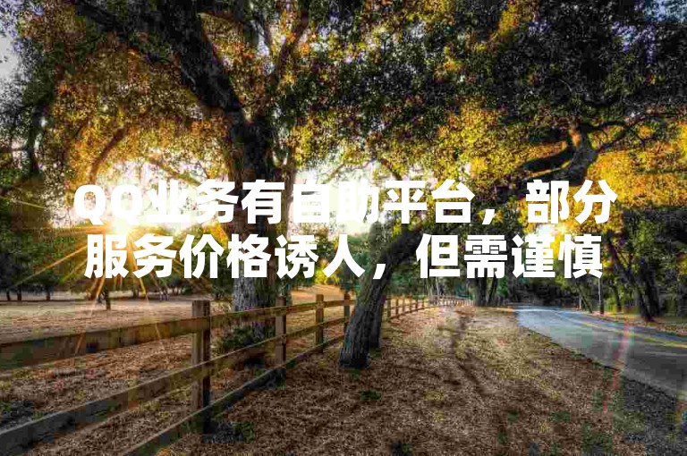 QQ业务有自助平台，部分服务价格诱人，但需谨慎使用。